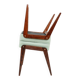 Vintage children's chair stool in pistachio green, mid-century modern design.