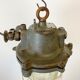 Grey cast iron industrial cage pendant light, 1970s