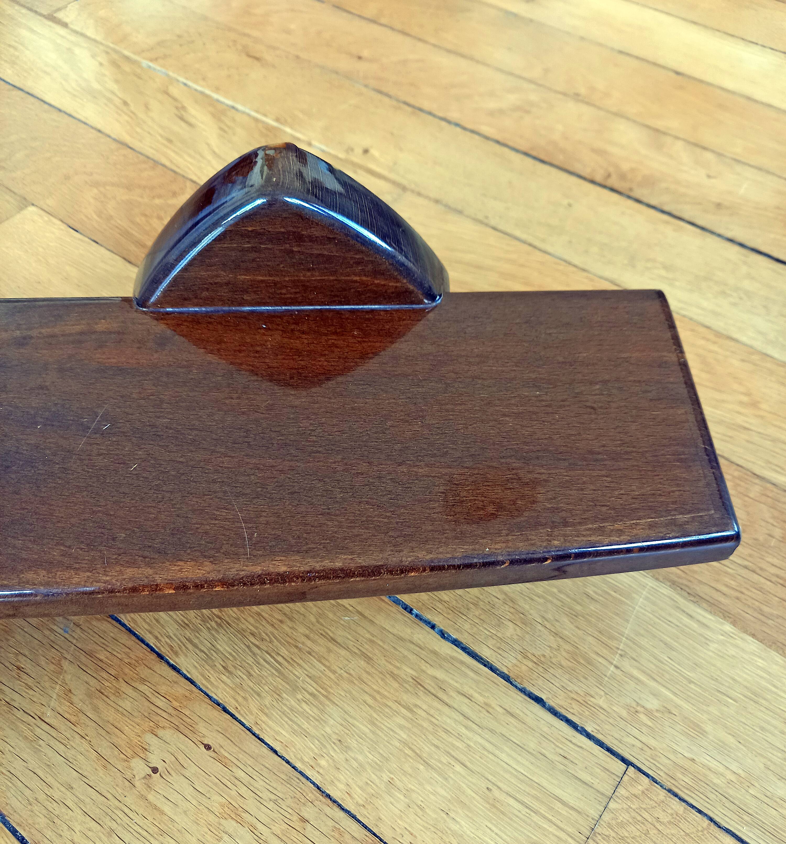 Antique and authentic vintage wooden bathroom shelf from the 70s