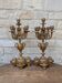 Pair of metal candelabra candle holders with 5 branches, 41cm