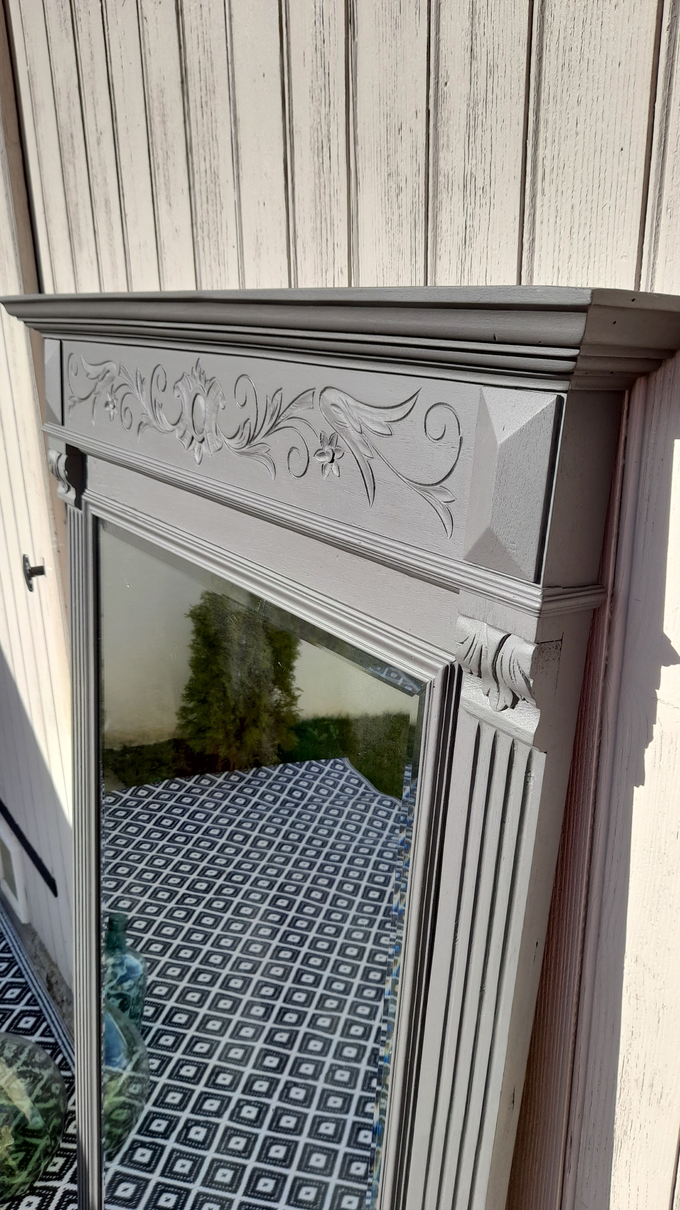 Beveled trumeau mirror