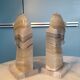 Pair of onyx horse head bookends