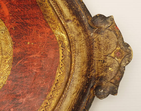 Cocktail oval Florentine tray