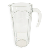 Large octagonal thick glass jug from the 70s.