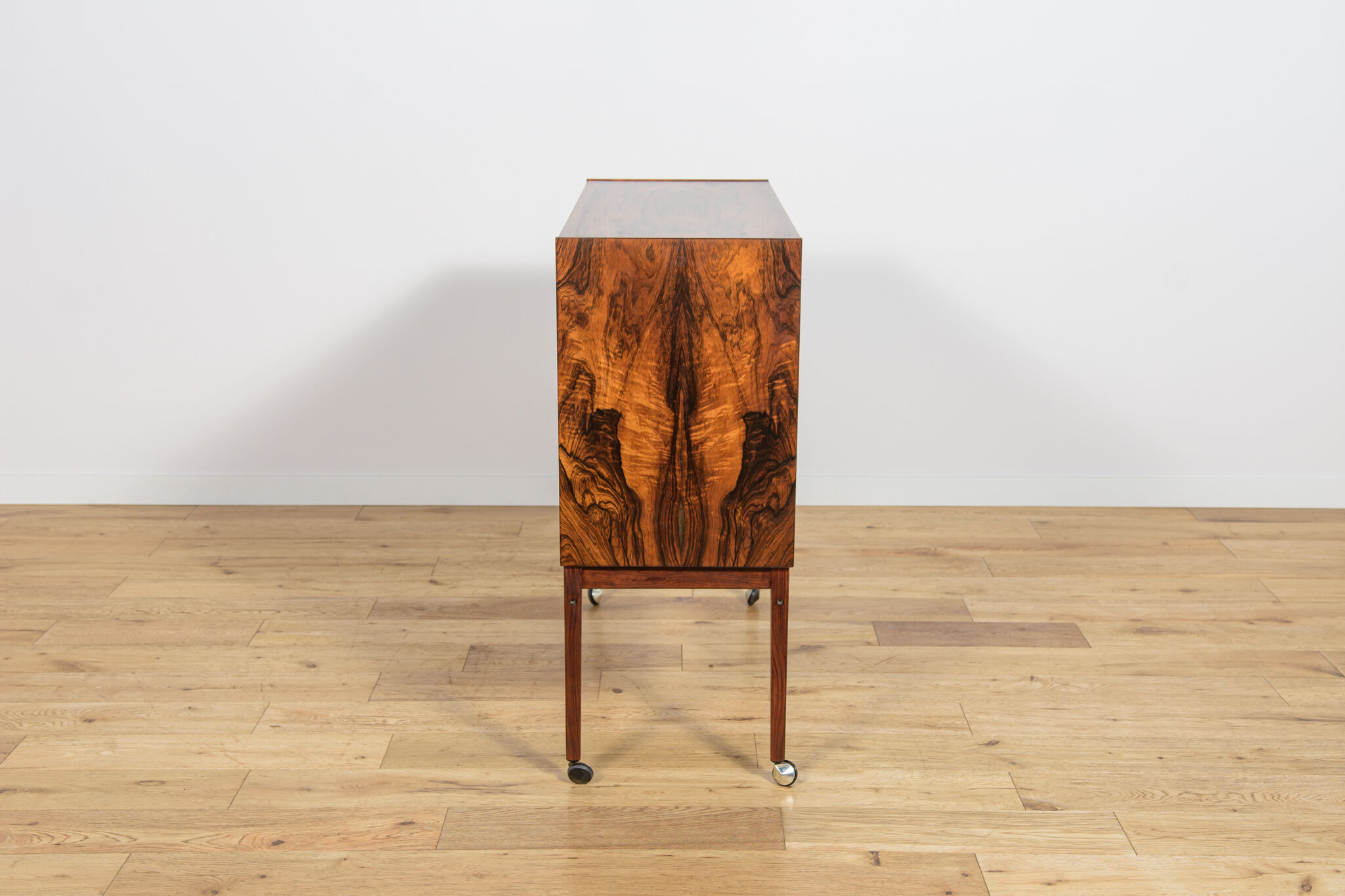 Mid-century rosewood bar with roller doors, Denmark, 1960s