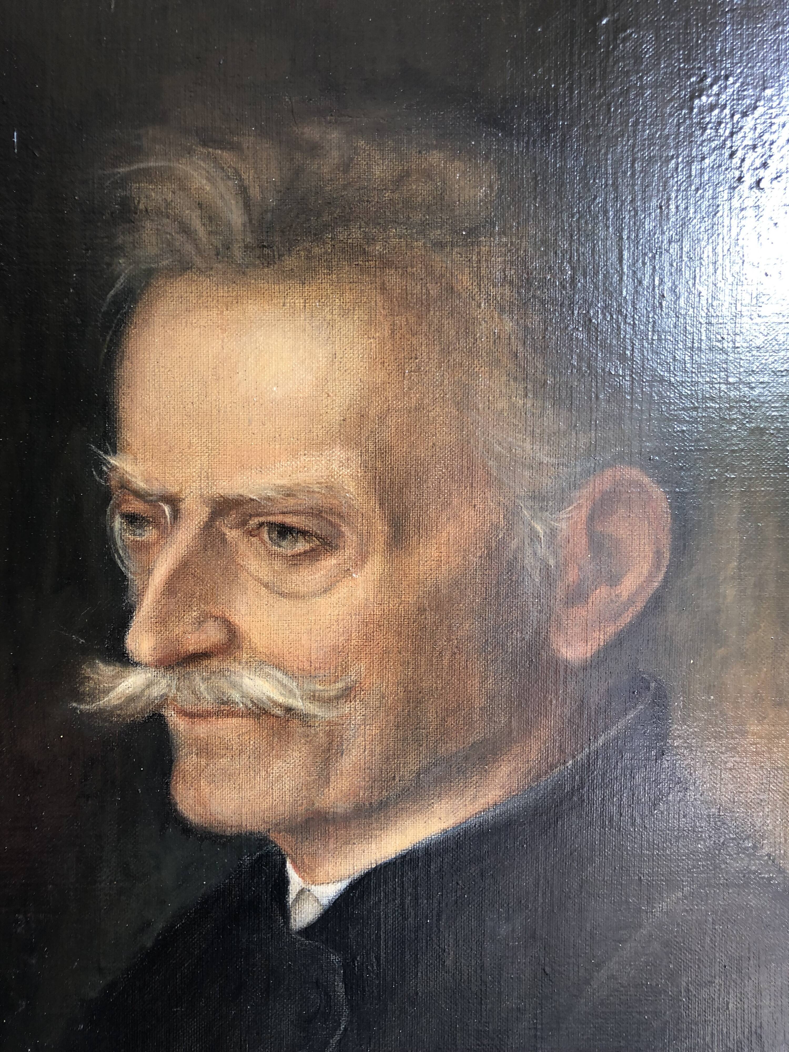 Portrait of a man with a mustache oil on canvas