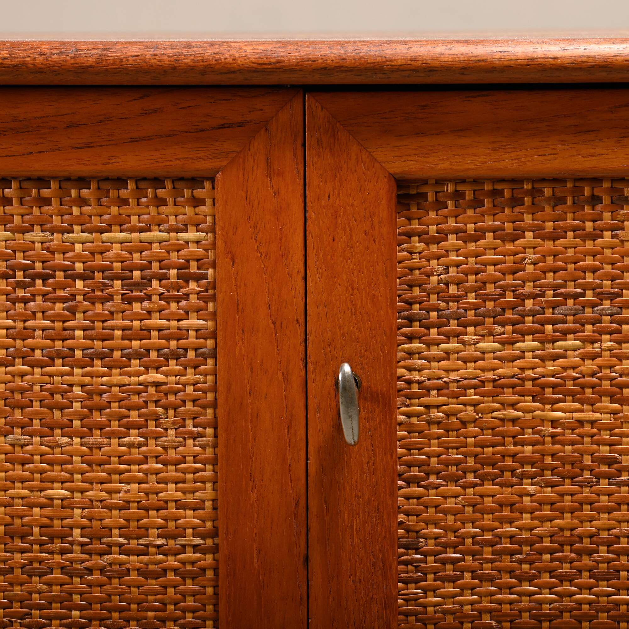 Alf Svensson Norrland Sideboard in Teak and Rattan for Bjästa Möbelfabrik