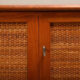 Alf Svensson Norrland Sideboard in Teak and Rattan for Bjästa Möbelfabrik