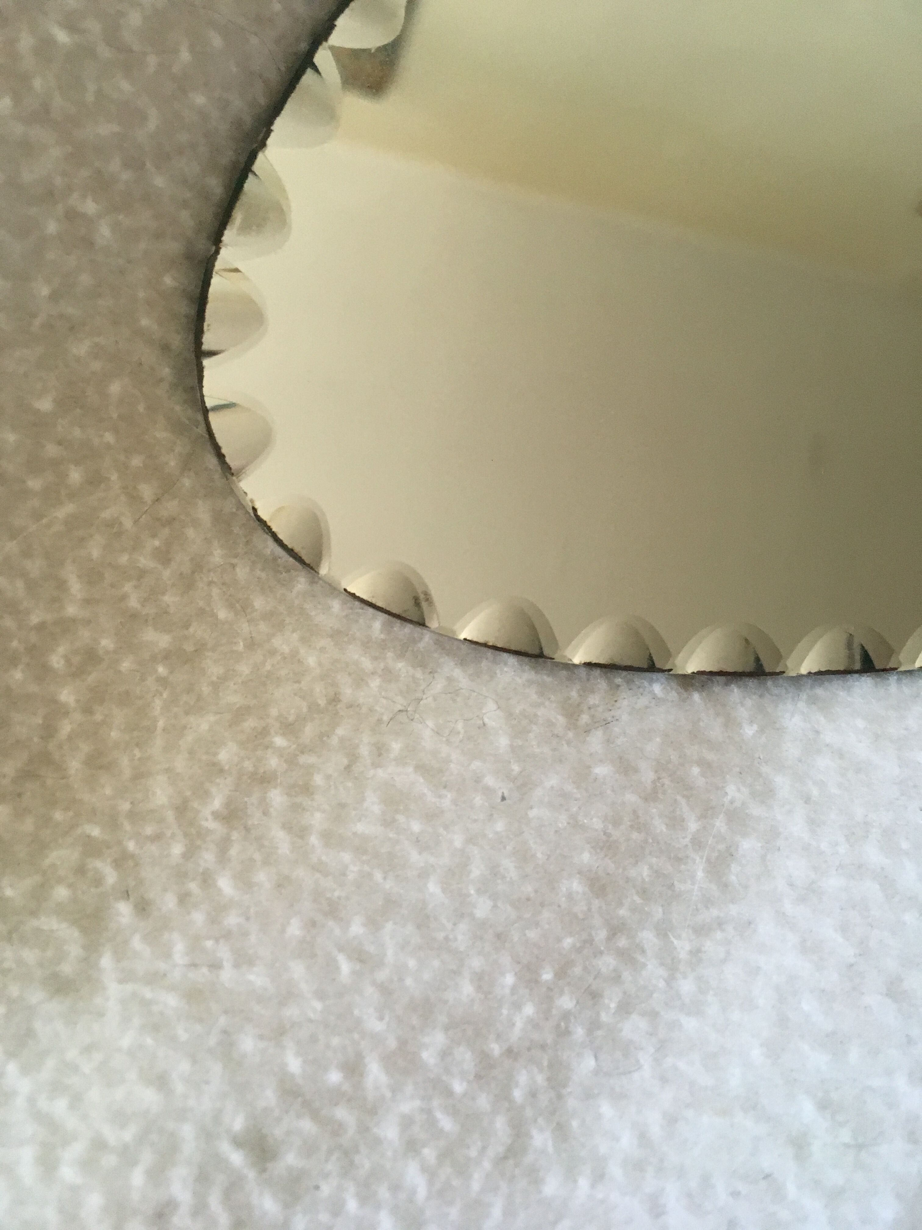 Long oval beveled mirror 60x17cm