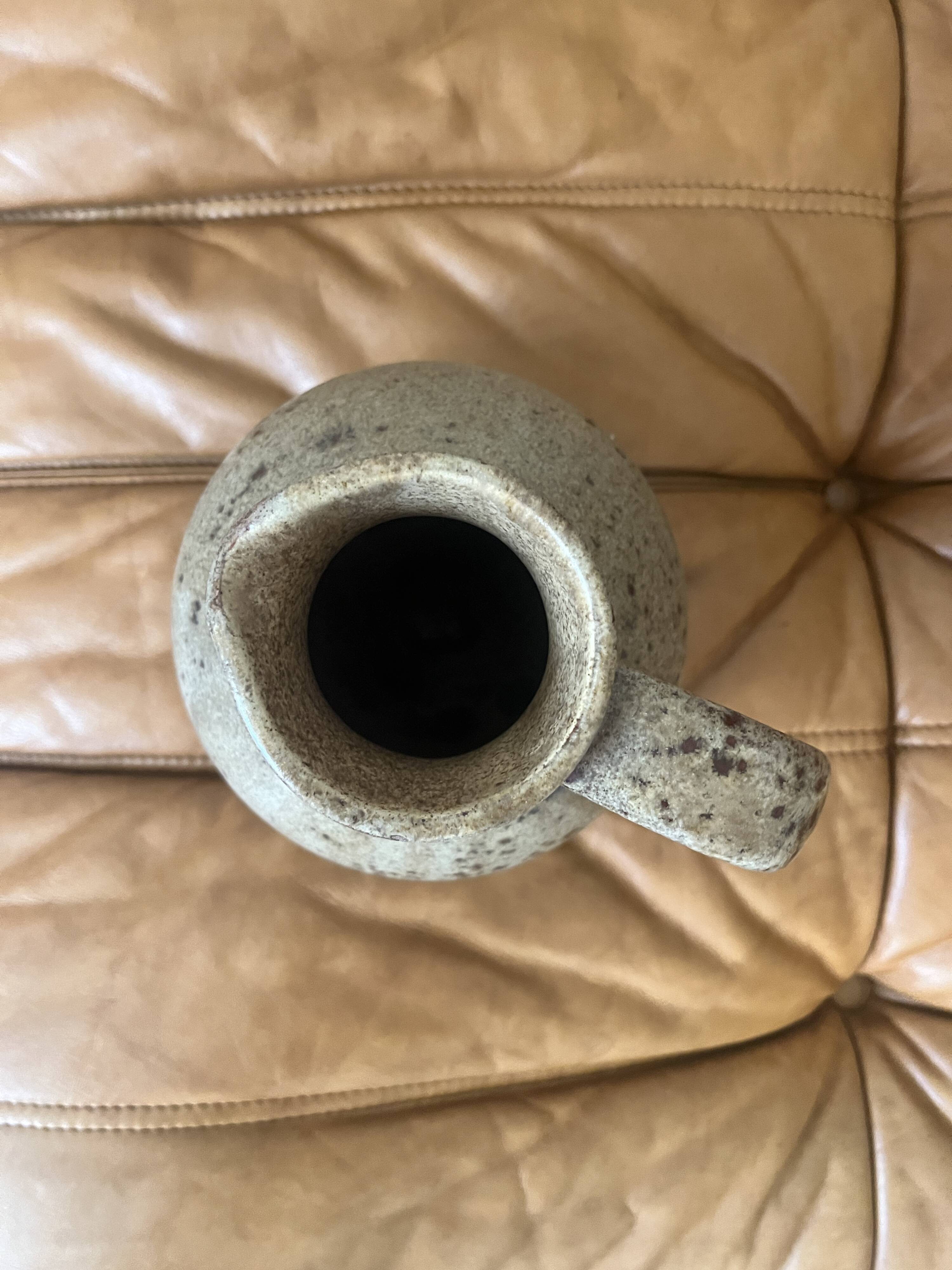 Pitcher carafe vase signed in pyrite ceramic earthenware, stoneware from Borne 1950