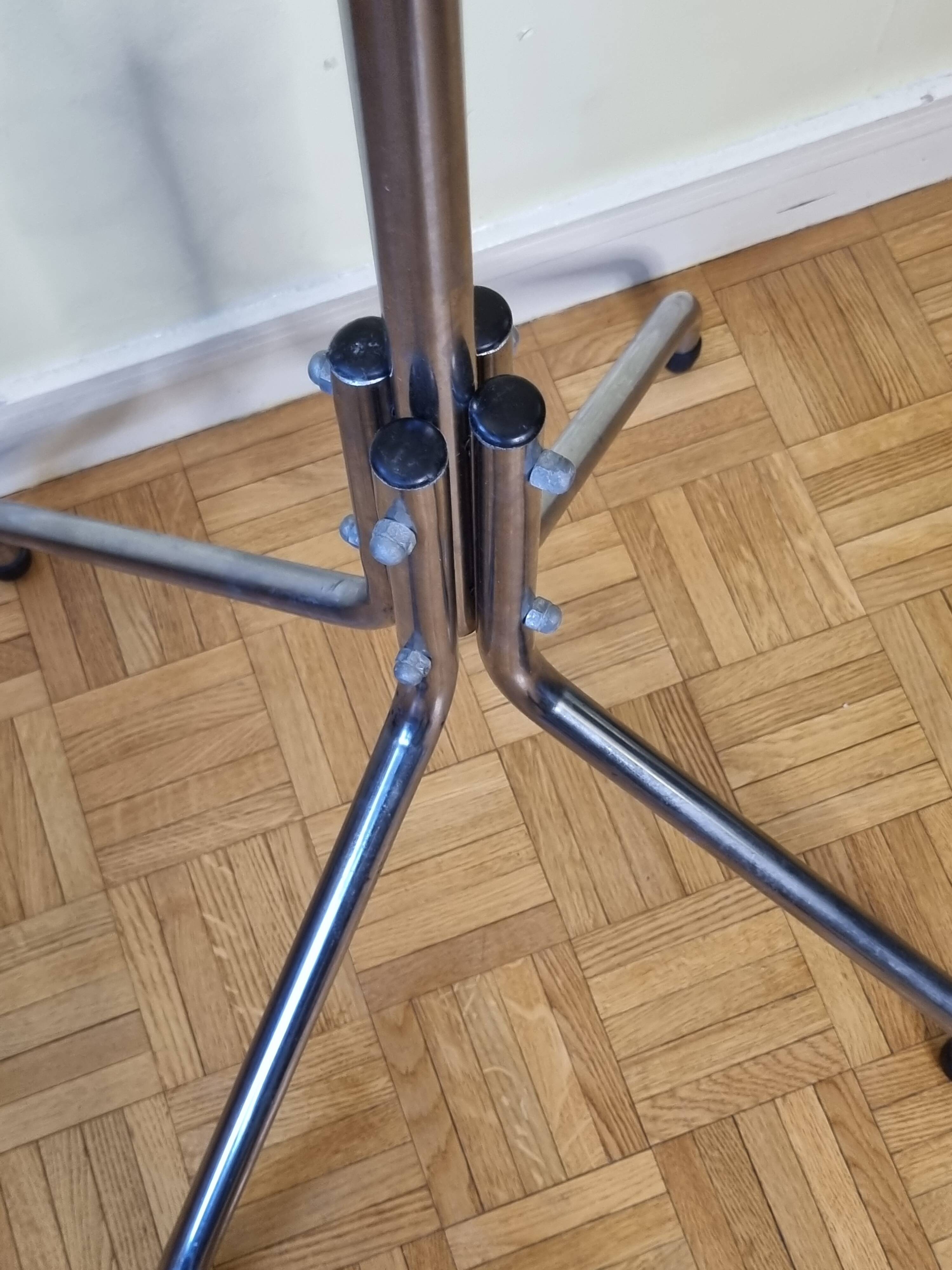 Vintage chrome metal coat rack, 1970s