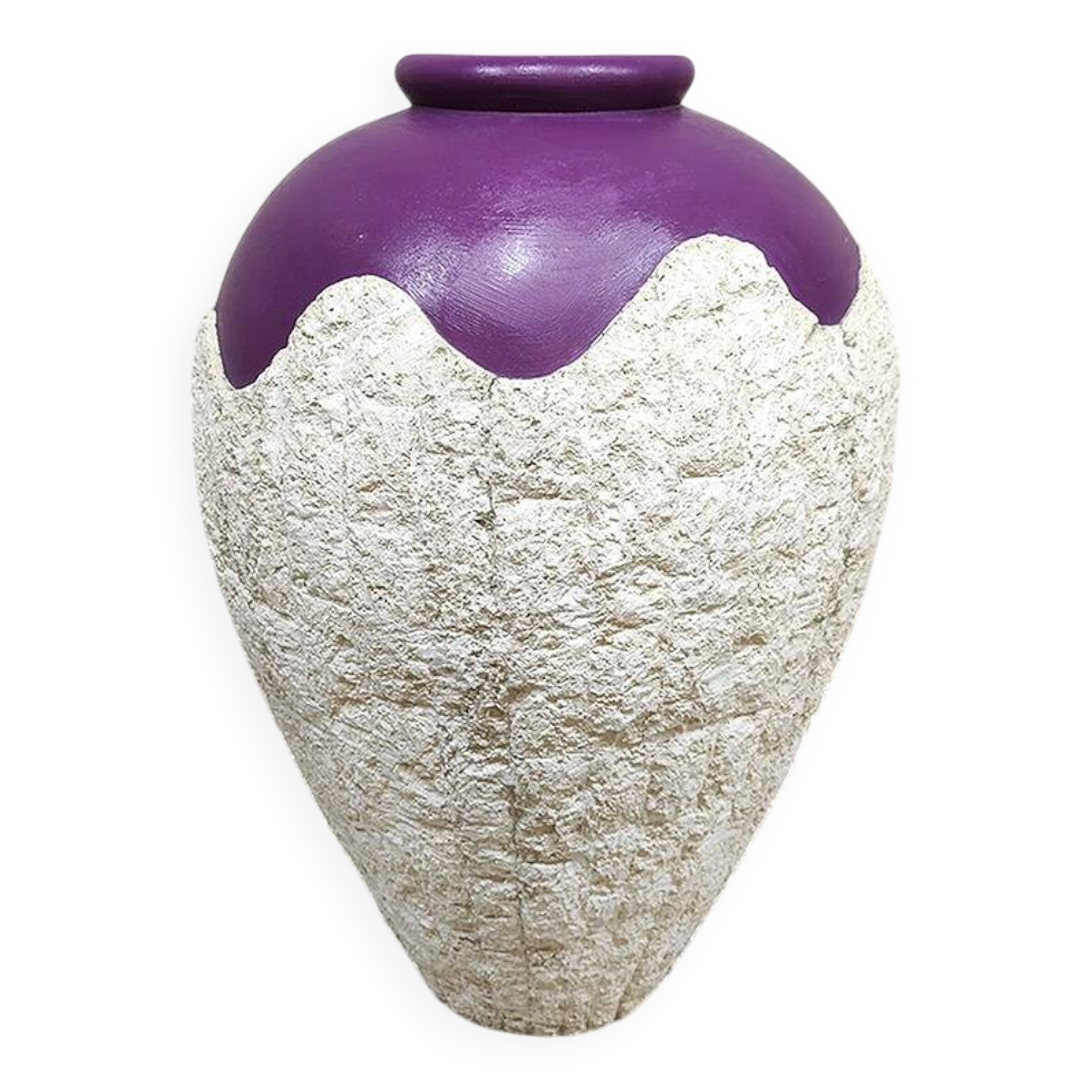 Vintage mactan stone vase XXL 'Color dip'