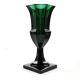 Art Deco vase, green crystal, Moser, Czechoslovakia, 1930s