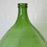 Dame-jeanne XXL / bouteille verte transparente vintage / verre soufflé à la main / vase de sol
