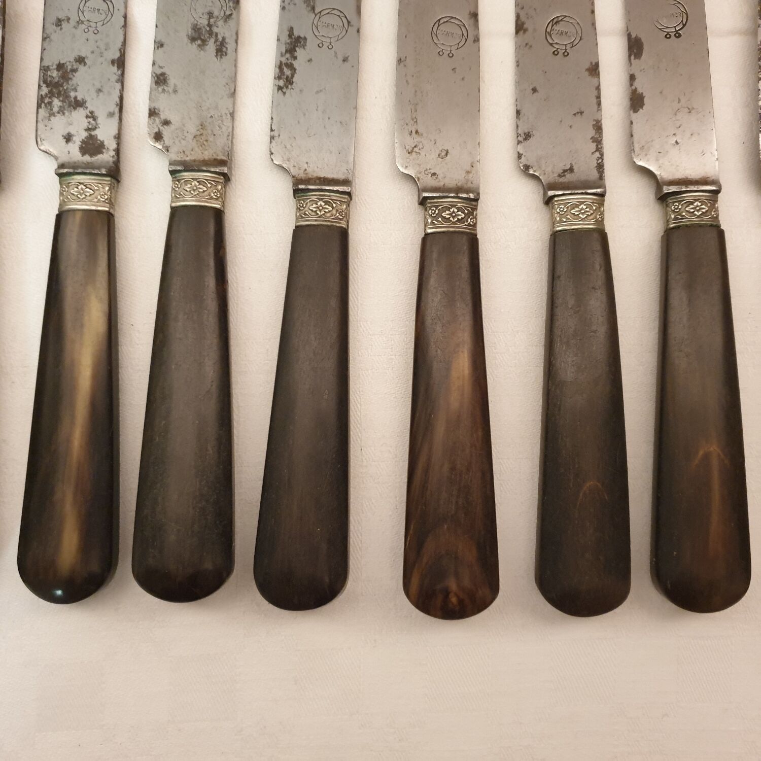 12 antique horn handle knives