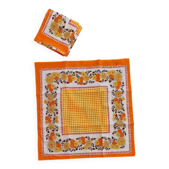 Set of 5 seventies table napkins