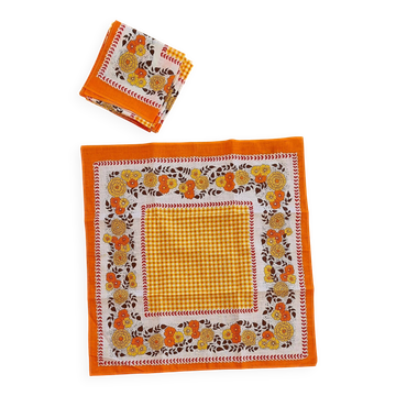 Lot de 5 serviettes de table seventies