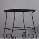 Vintage side table, wrought iron & ceramic tiles, 1950s design.