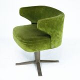 Set of four green Gianni Moscatelli Swivel Poney Chairs for Formanova, 70s