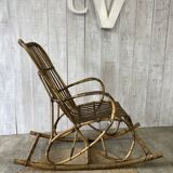 Rocking- chair en rotin vintage