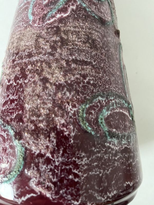 Grand vase Fat Lava Strehla DDR 1960 vintage