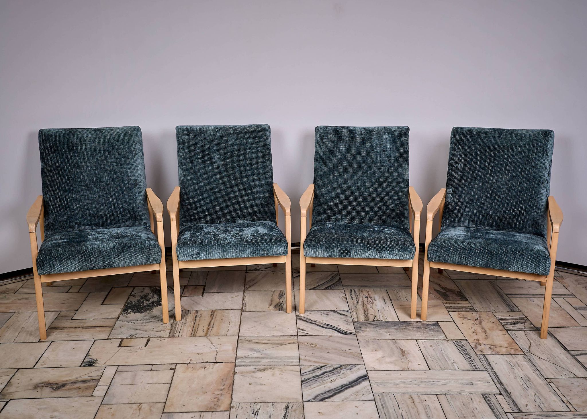 Set of 4 armchairs designed by J. Jiroutek, TON Czechoslovakia, 1960s