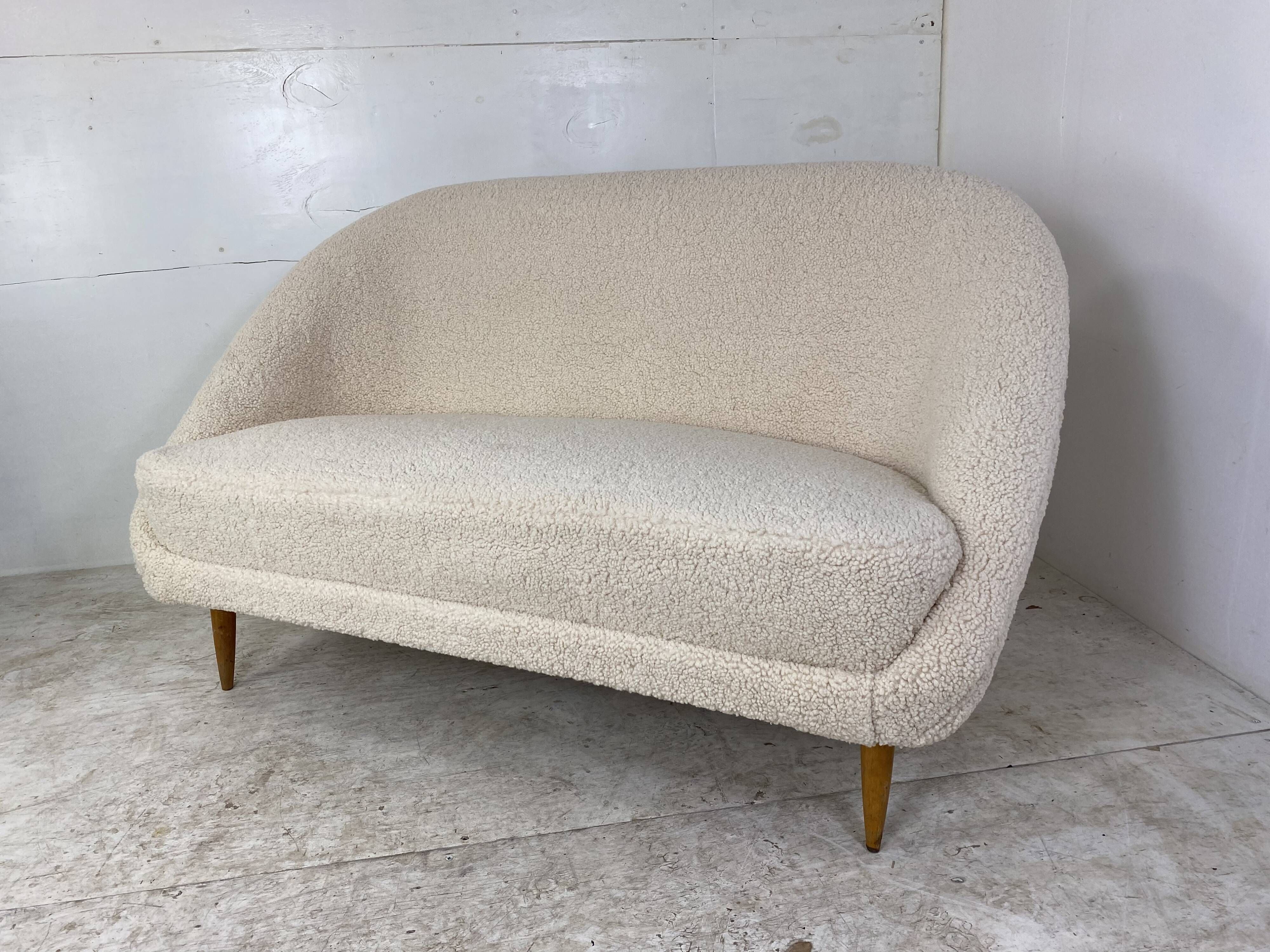 Canapé vintage bouclé 115 par Theo Ruth pour Artifort, années 1950