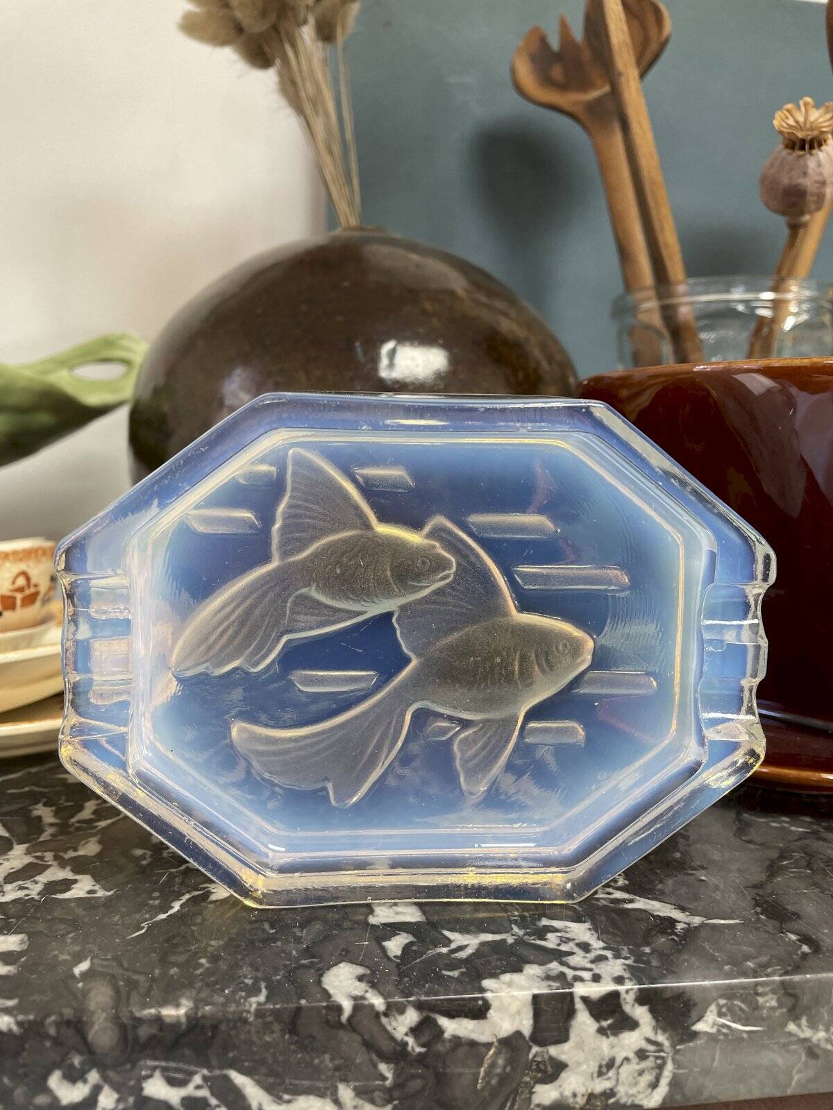 Art Deco opalescent ashtray