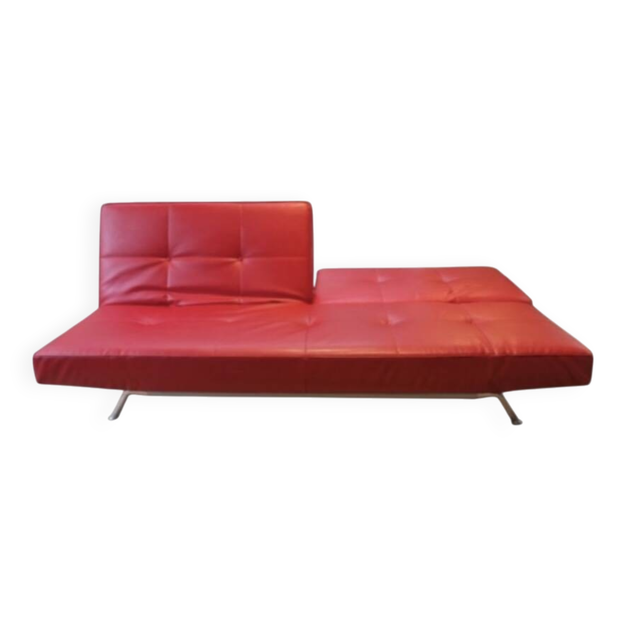 Red leather sofa