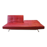Red leather sofa