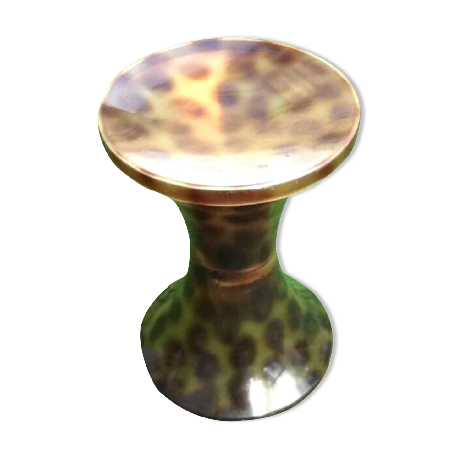 1970s Stool Tam Tam Transparent Leopard print (designer Henry Massonnet)
