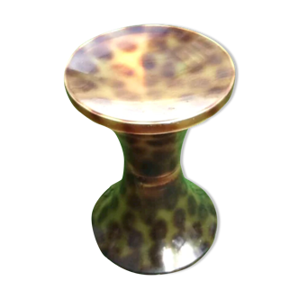 1970s Stool Tam Tam Transparent Leopard print (designer Henry Massonnet)