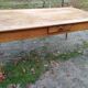 Cherry farm table, turned legs, 2 extensions