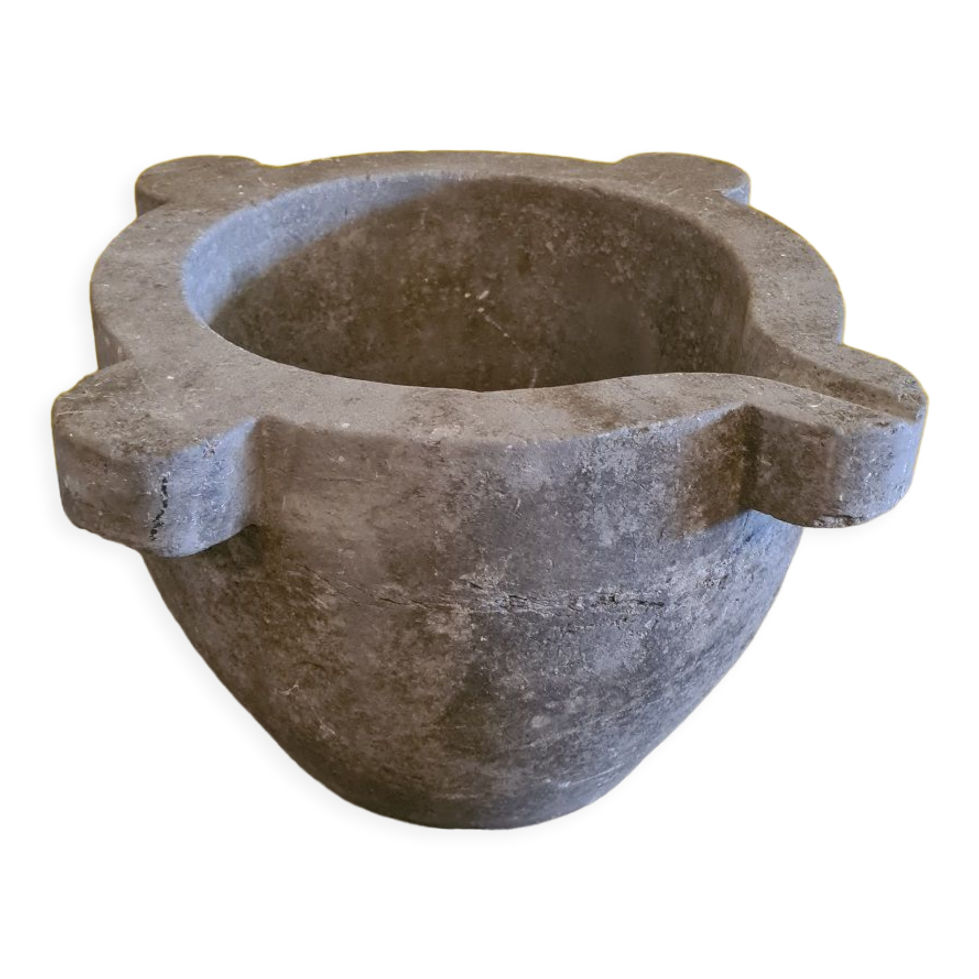 Antique Blue Stone Mortar, from the 19th century.