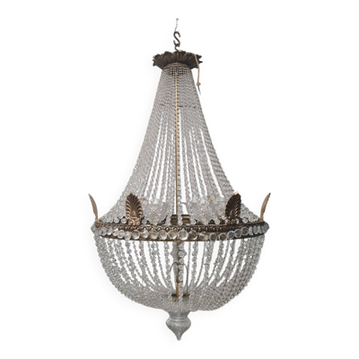Lustre fin XIXÈME en cristal et bronze