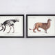 Lot de 2 chimère encadrées lithographie gravure animal