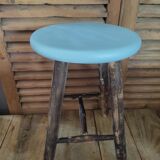 Seated wooden stool restyled patinated feet dp 0522041