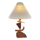 Vintage mid-century modern Danish sculptural teak table lamp