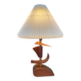 Lampe de table sculpturale en teck danois vintage des années 50.