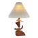 Vintage mid-century modern Danish sculptural teak table lamp