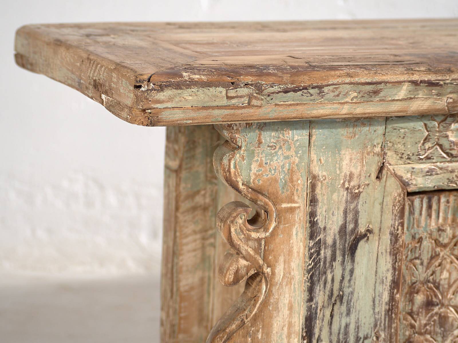 Antique mint green patinated TV cabinet (c.1900) #33