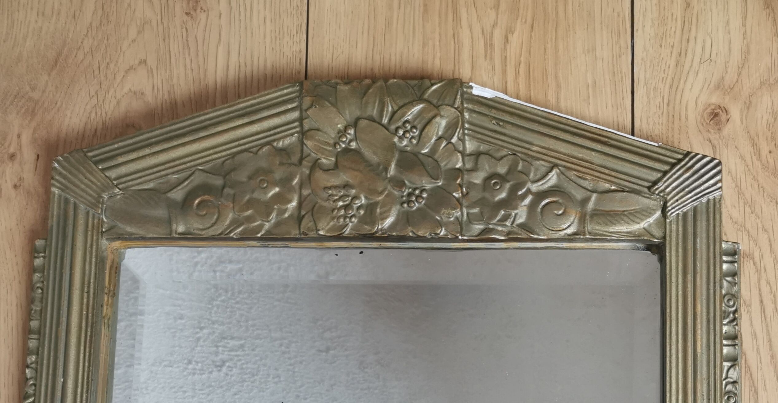 Large Art Deco mirror gilded wood  77x40cm