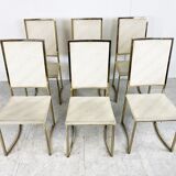 Vintage brass dining chairs by Belgo chrom, 1970s