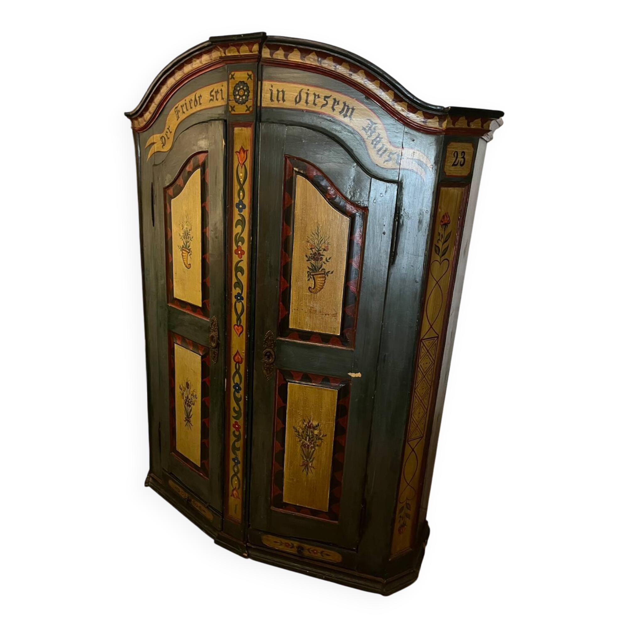 19th century Fribourg painted wardrobe