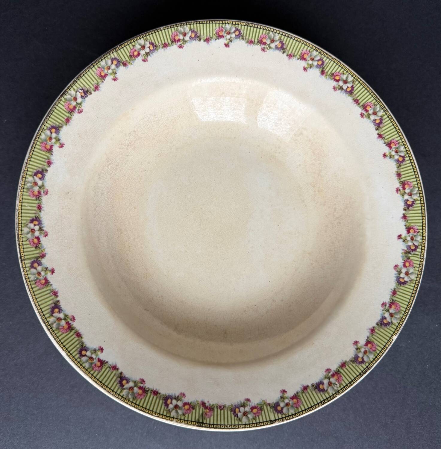 3 deep plates made of ironstone from Maastricht