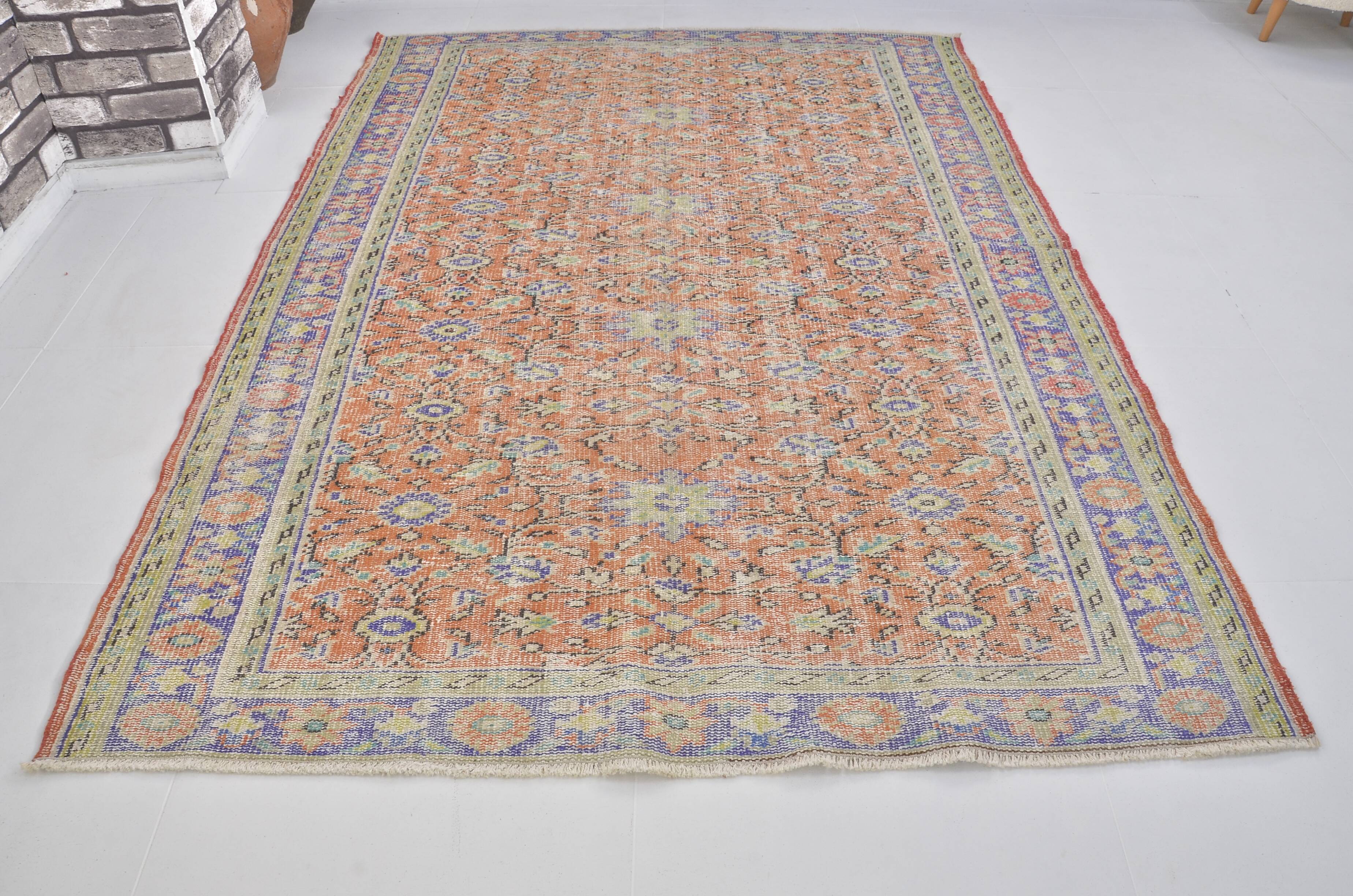 Apricou Colour Oushak  Floor Vintage Rug sku 2217