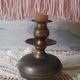Bedside lamp foot round metal and lampshade pagoda silk pink
