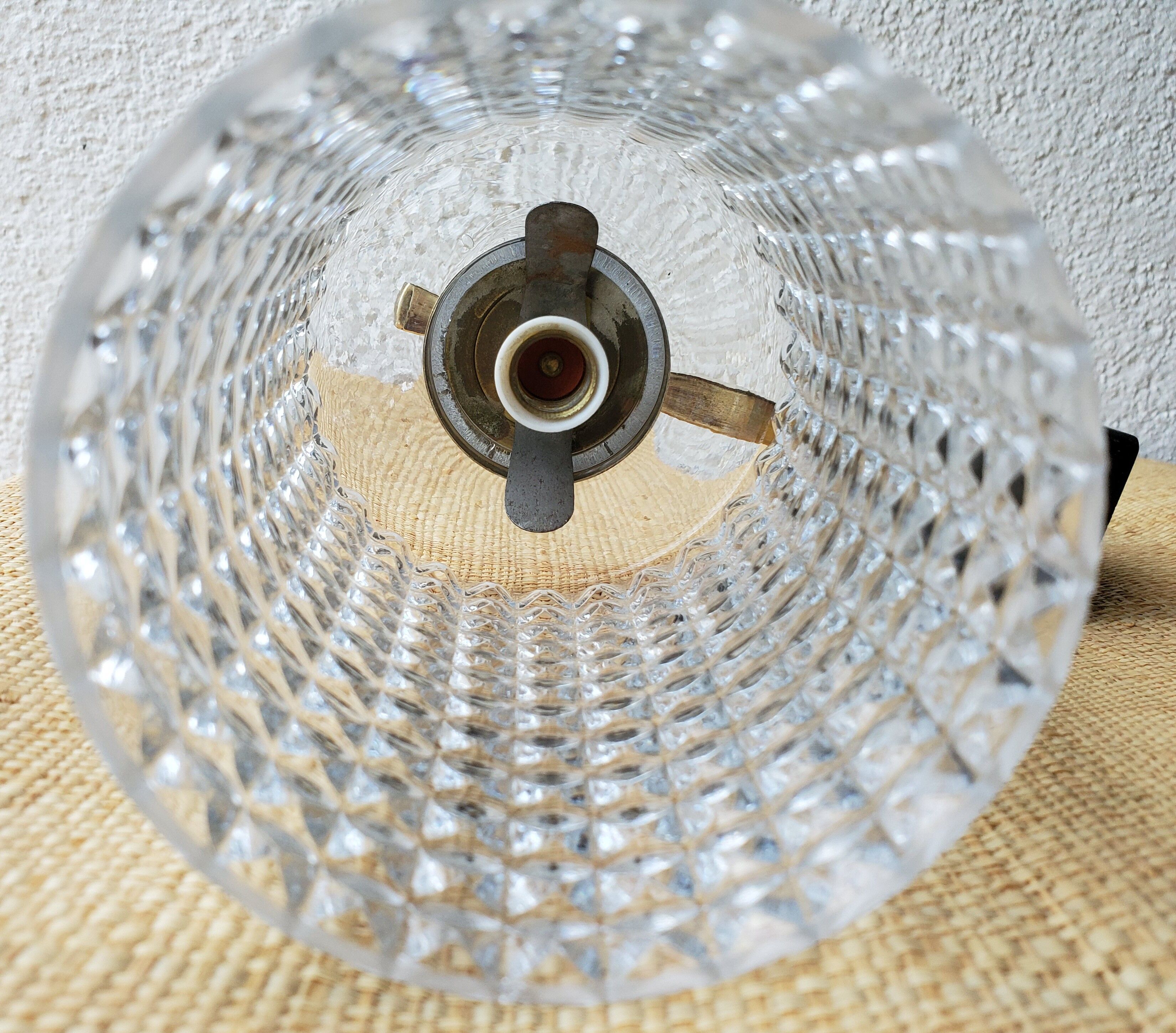 Wall light 60's glass and brass