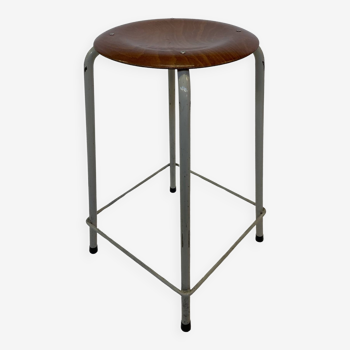 Tabouret d'école vintage, design industriel des années 1970, minimaliste hollandais