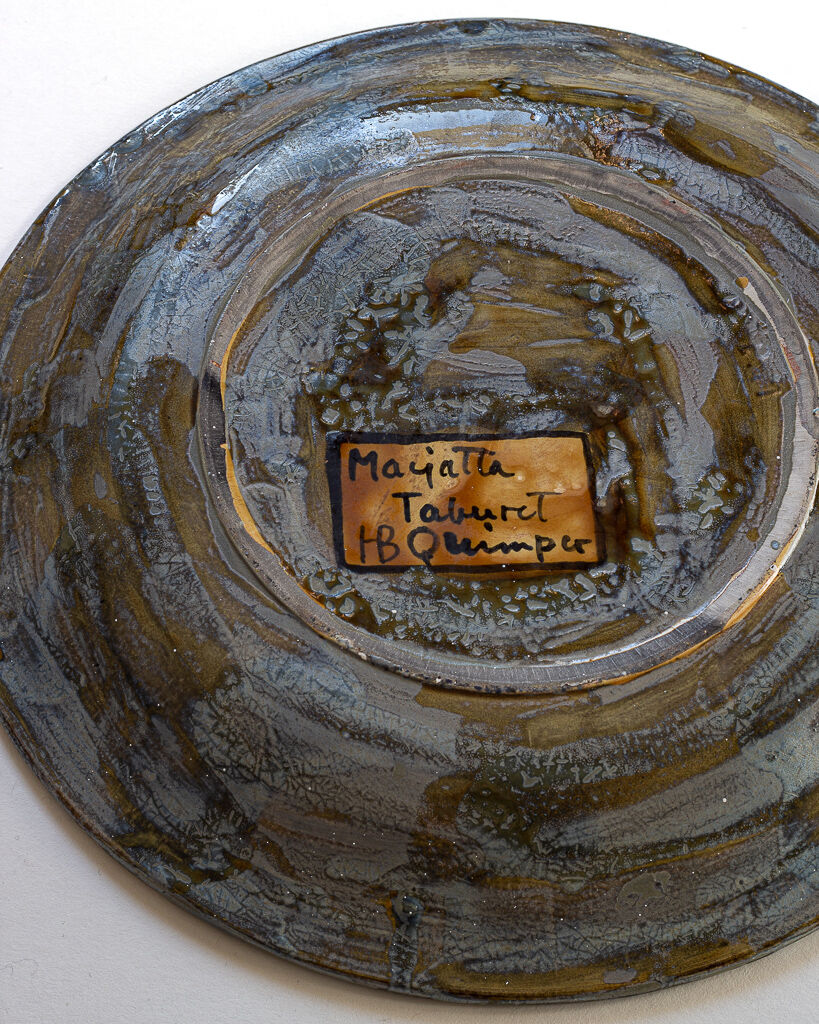 Large dish in Quimper earthenware signed Marjatta Taburet - 60s/70s